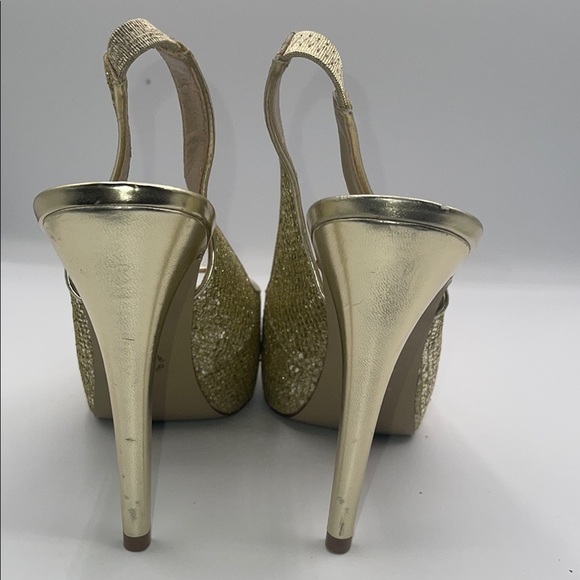 A.N.A Gold Stiletto Slingback Heels - Picture 4 of 5